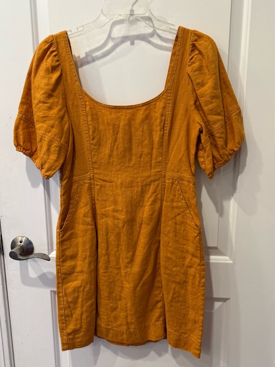 Madewell Dresses & Skirts - Madewell Golden Yellow Linen Dress - Women's Size 4